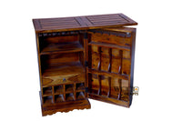 Thumbnail for A ANTIQUE LOG Furniture Solid Wood Bar Cabinet for Hotel |Bar | Home| Finish - Honey Finish
