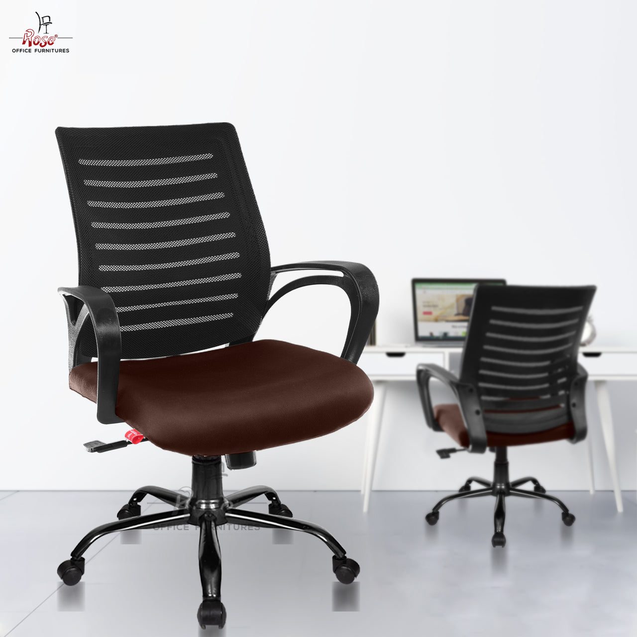 Mesh Mid-Back Ergonomic Office Chair  (Elite) (Brown)