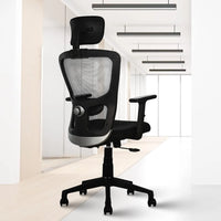 Thumbnail for Teesla Mesh High-Back/Mid - Back Ergonomic Office Chair (Black, High Back)
