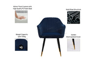 Thumbnail for Ettorez LOTUS-ROYAL BLUE Modern/Unique Bedroom Accent Chair