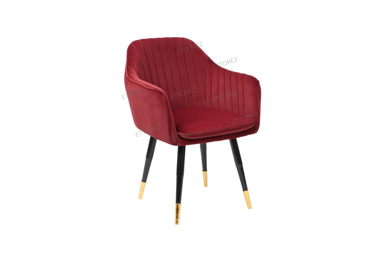 Ettorez LOTUS-WINE/MEHROON Modern/Unique Bedroom Accent Chair