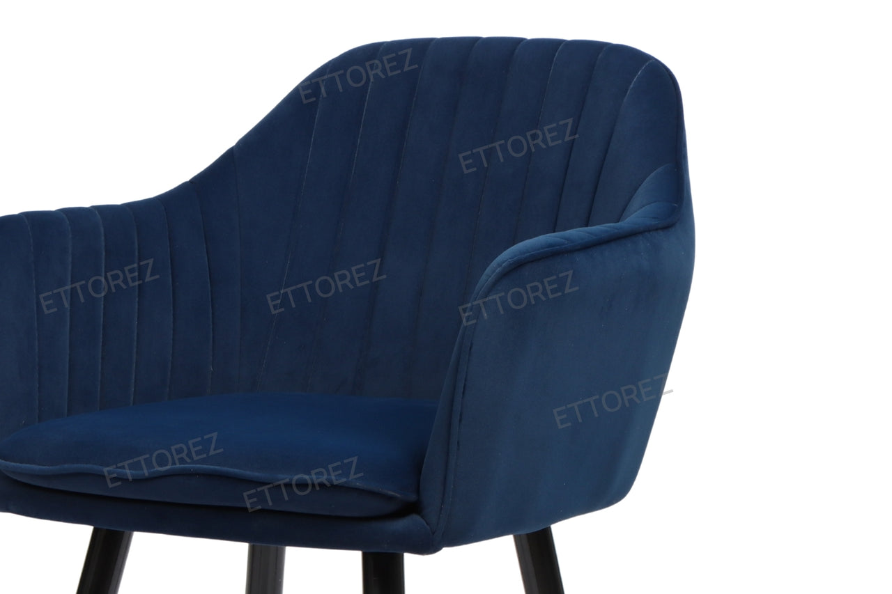 Ettorez LOTUS-ROYAL BLUE Modern/Unique Bedroom Accent Chair