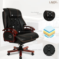Thumbnail for High Back Leatherette Director Chair with Wooden Base and Handle