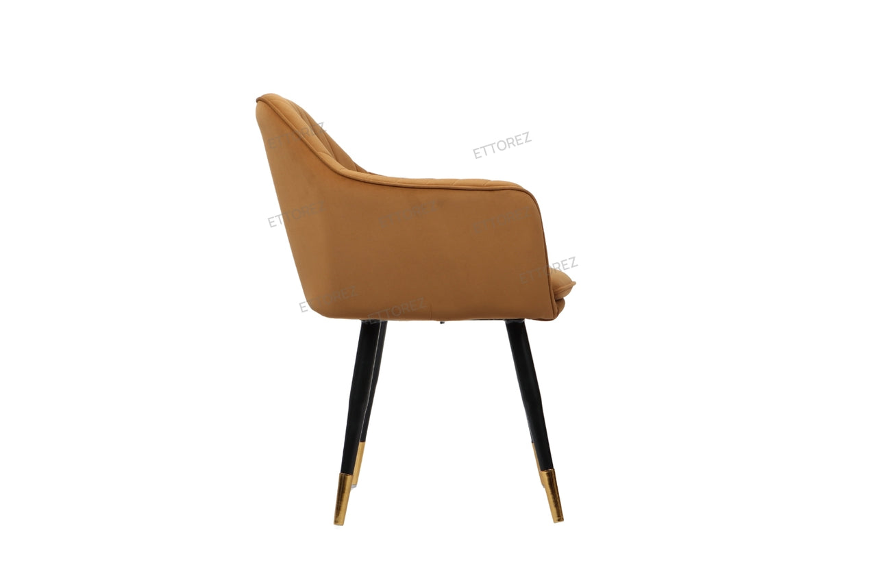 Ettorez LOTUS-GOLDEN/BEIGE Modern/Unique Bedroom Accent Chair