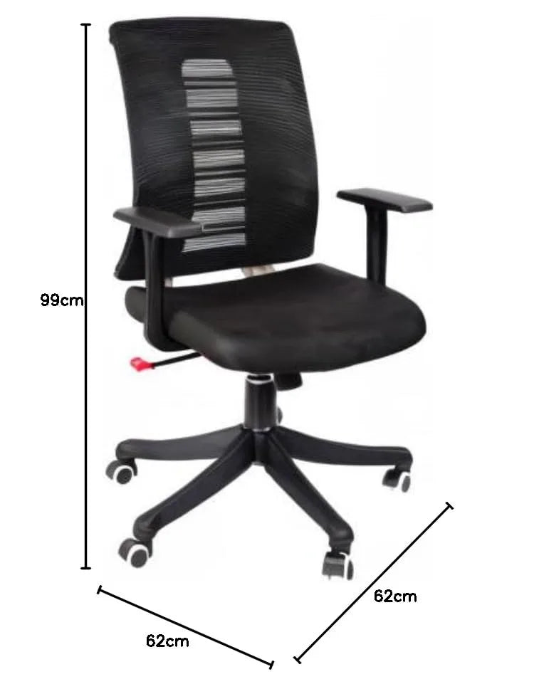 Posh Mesh Mid Back Chair (Black)