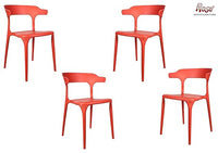 Thumbnail for Vision Cafe Plastic Chairs | Restaurant Chair with Backrest  (Red)