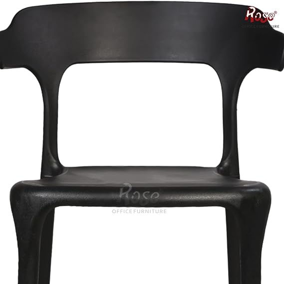 Vision Cafe Plastic Chairs Restaurant Chair with Backrest (Black )