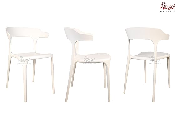 Vision Cafe Plastic Chairs | Restaurant Chair with Backrest (White)