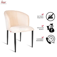 Thumbnail for Fire Cafe Chair | Modern Velvet Dining Chair (Classic Cream)