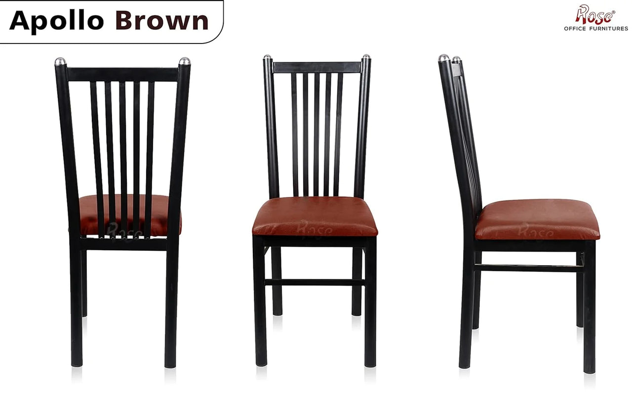 Apollo Dinning Chairs for Kitchen & Dining Room (Brown, Metal)