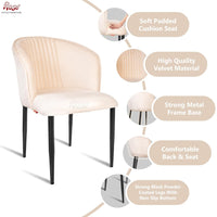 Thumbnail for Fire Cafe Chair | Modern Velvet Dining Chair (Classic Cream)