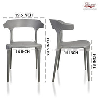 Thumbnail for Vision Cafe Plastic Chairs | Restaurant Chair with Backrest (Grey)