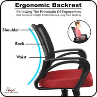Thumbnail for Mesh Mid-Back Ergonomic Office Chair (Ruby) (Maroon)