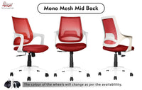 Thumbnail for Mono Mesh Mid-Back Ergonomic Office Chair (White & Red)