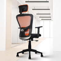 Thumbnail for Teesla Mesh High-Back/Mid - Back Ergonomic Office Chair (Orange, Mid Back)