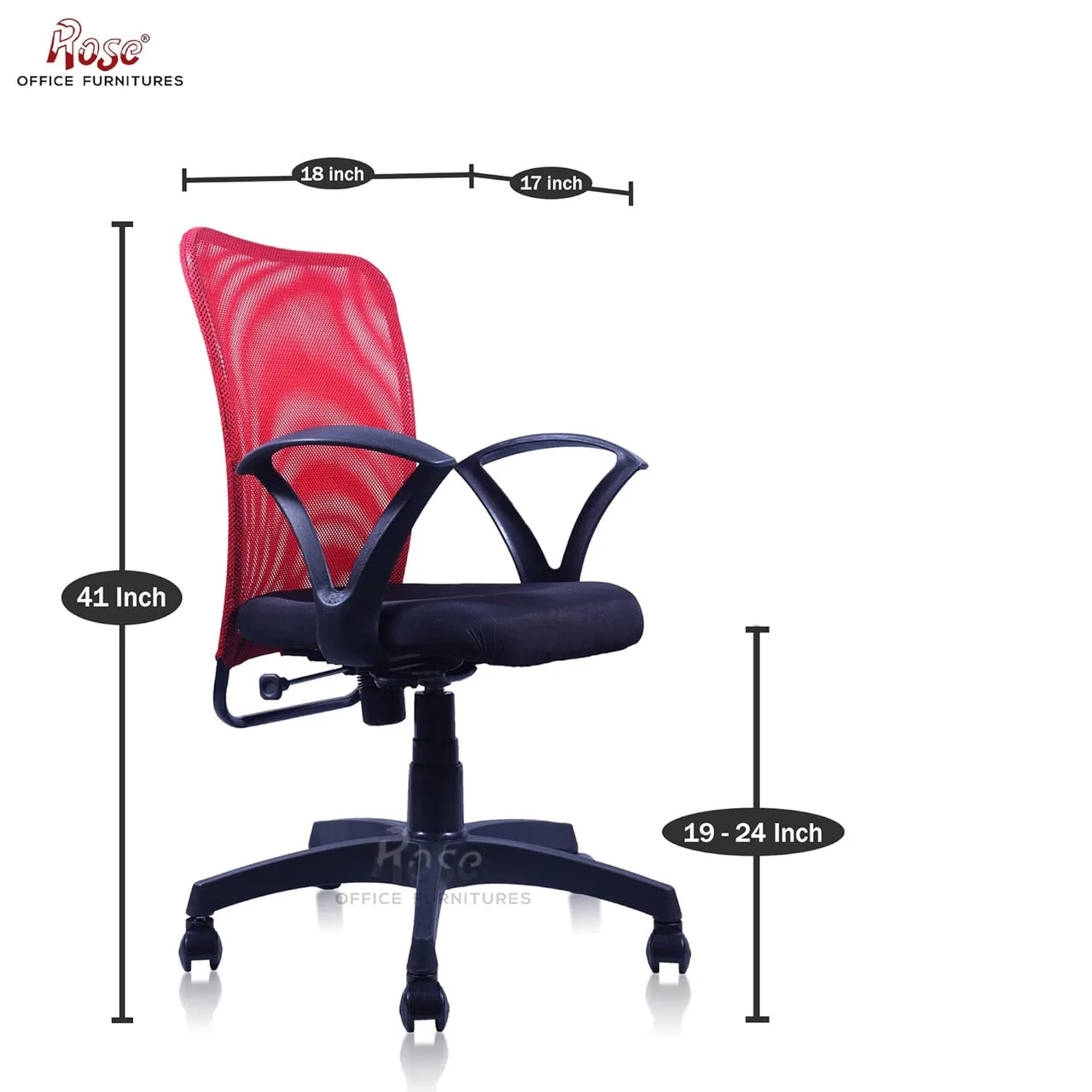 Sigma Mesh Mid Back Office Chair (Red)