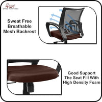 Thumbnail for Mesh Mid-Back Ergonomic Office Chair (Ruby) (Brown)
