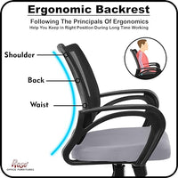 Thumbnail for Mesh Mid-Back Ergonomic Office Chair (Ruby) (Grey)