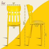 Thumbnail for Aux Cafe Plastic Chairs | Restaurant Chair with Backrest (Yellow)