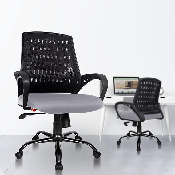 Mesh Mid-Back Ergonomic Office Chair (Blazia) (Grey)