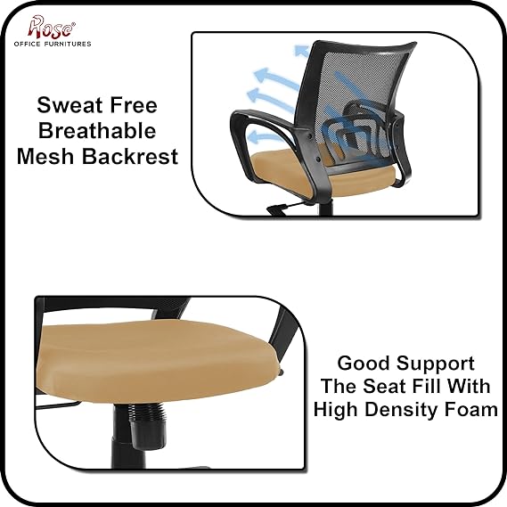 Mesh Mid-Back Ergonomic Office Chair (Ruby) (Rust)