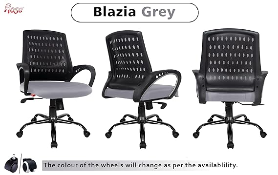 Mesh Mid-Back Ergonomic Office Chair (Blazia) (Grey)
