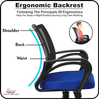 Thumbnail for Mesh Mid-Back Ergonomic Office Chair (Ruby) (Blue)