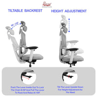 Thumbnail for Canary Premium Office Chair | High Back | Mesh Ergonomic Home Office Desk Chair with 4D Adjustable Armrests | Auto Wight Mechansim | Ideal for Adults & Work Professionals (Grey)