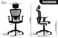 Thumbnail for Teesla Mesh High-Back- Back Ergonomic Office Chair(Black)