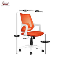 Thumbnail for Mono Mesh Mid-Back Ergonomic Office Chair (White & Orange)