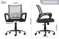 Thumbnail for Mesh Mid-Back Ergonomic Office Chair (Ruby) (Grey & Black)