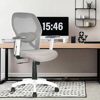 Thumbnail for Platinum Mesh Mid - Back Ergonomic Office Chair (White & Grey)