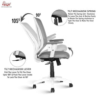 Thumbnail for Wave Mesh High - Back/Mid - Back Ergonomic Office Chair  (White & Grey, Mid Back)