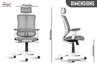 Thumbnail for Wave Mesh High - Back/Mid - Back Ergonomic Office Chair(White & Grey, High Back)
