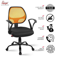 Thumbnail for Hippo Mid-Back Ergonomic Office Chair (Orange)