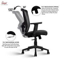Thumbnail for Teesla Mesh High-Back/Mid - Back Ergonomic Office Chair (Black, Mid Back)