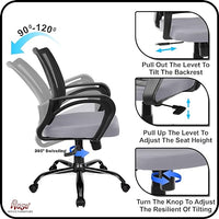 Thumbnail for Mesh Mid-Back Ergonomic Office Chair (Ruby) (Grey)