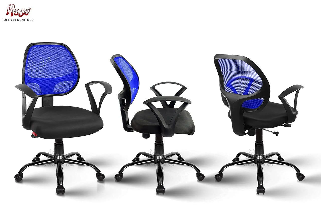 Hippo Mid-Back Ergonomic Office Chair  (Blue)