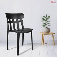 Thumbnail for Aux Cafe Plastic Chairs| Restaurant Chair with Backrest (Black)