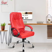 Thumbnail for Black Beauty Leatherette Executive High Back Revolving Office Chair (Red)