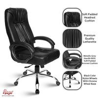 Thumbnail for Black Beauty Leatherette Executive High Back Revolving Office Chair (Black)