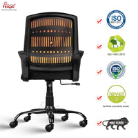 Thumbnail for Mesh Mid-Back Ergonomic Office Chair (Blazia) (Orange & Black)