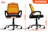 Thumbnail for Mesh Mid-Back Ergonomic Office Chair (Blazia) (Orange & Black)