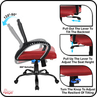 Thumbnail for Mesh Mid-Back Ergonomic Office Chair (Blazia) (Maroon)