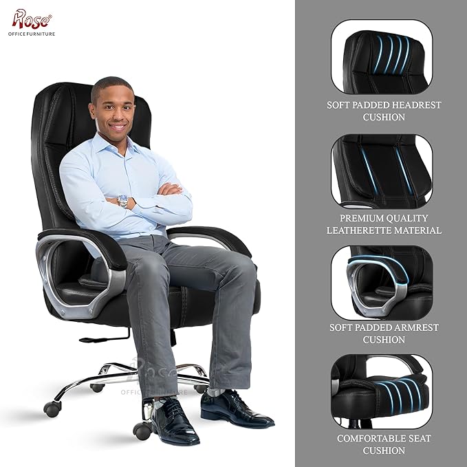 Designer Chairs SpaceX Chair (Leatherette, Black) - ComfyFusion