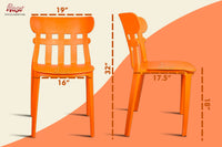 Thumbnail for Aux Cafe Plastic Chairs | Restaurant Chair with Backrest (Orange)