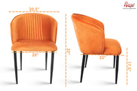 Thumbnail for Fire Cafe Chair | Modern Velvet Dining Chair (Apricot Orange (Set of 1))