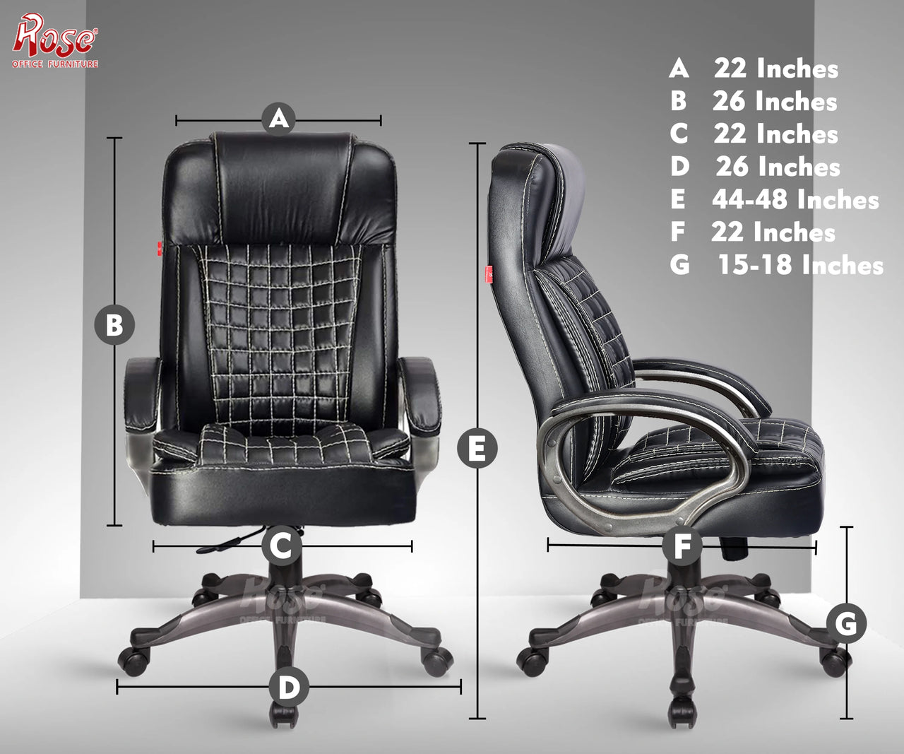 Eleganz Leatherette Executive High Back Revolving Office Chair