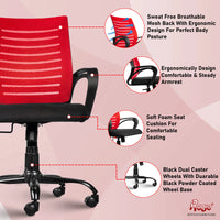 Thumbnail for Mesh Mid-Back Ergonomic Office Chair (Elite) (Red & Black)