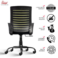 Thumbnail for Mesh Mid-Back Ergonomic Office Chair  (Elite) (Green and Black)